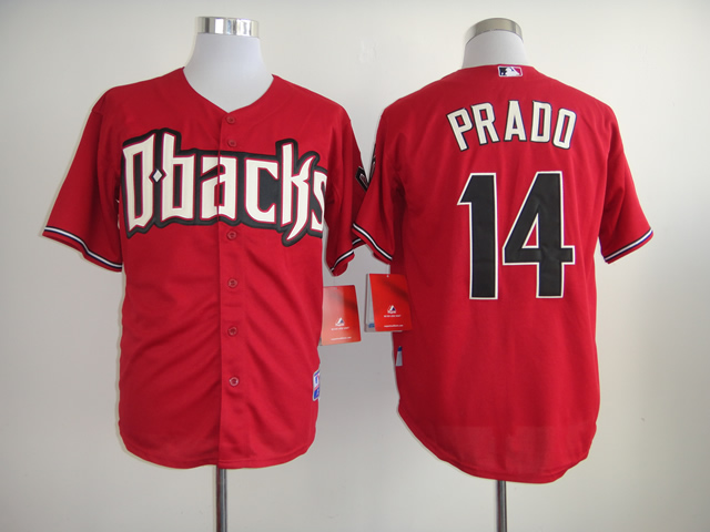 Men Arizona Diamondback #14 Prado Red MLB Jerseys->arizona diamondback->MLB Jersey